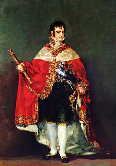 Francisco de Goya Portrait of Ferdinand VII of Spain in his robes of state France oil painting art